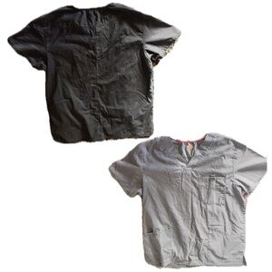 Used Large Grey Dickies scrub top